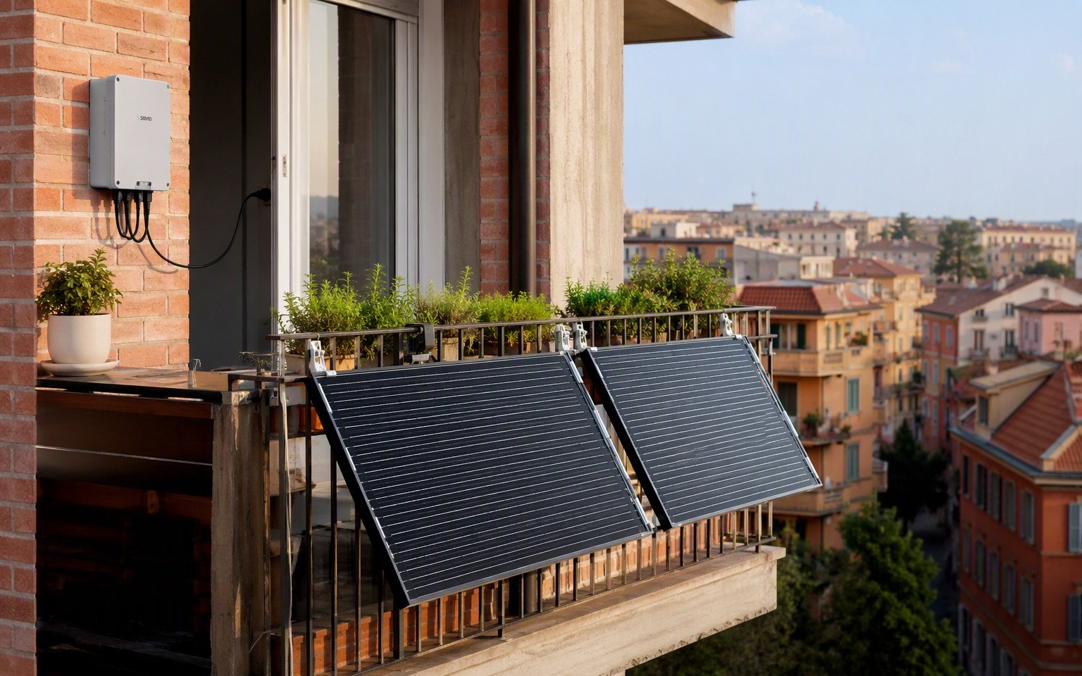 Kit fotovoltaico da balcone installato a Lodi